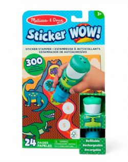 MELISSA AND DOUG - STICKER WOW! - BLOC D'ACTIVITÉS ET ESTAMPEUSE À AUTOCOLLANTS - DINOSAURE